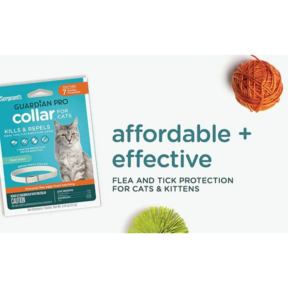 New Guardian Pro Flea and Tick Collar for Cats 1 Count Long Lasting Protection